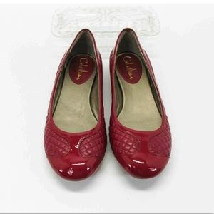 Cole Haan Red Quilted Leatherpatent Leather Nike Air Juliette Ballet Flat